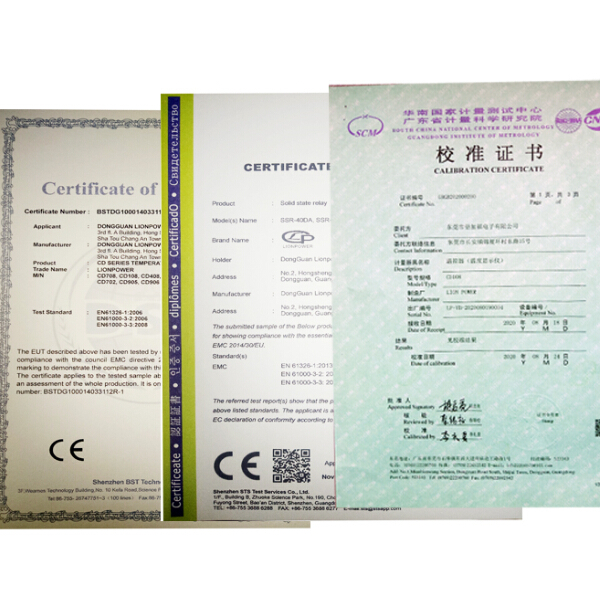 Quality certificates